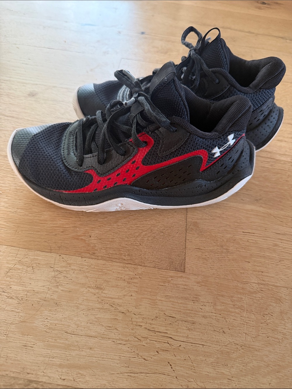 Under Armour Kids Black & Red Sneakers